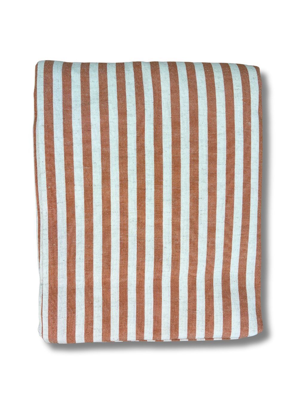 Orange and White Striped Tablecloth