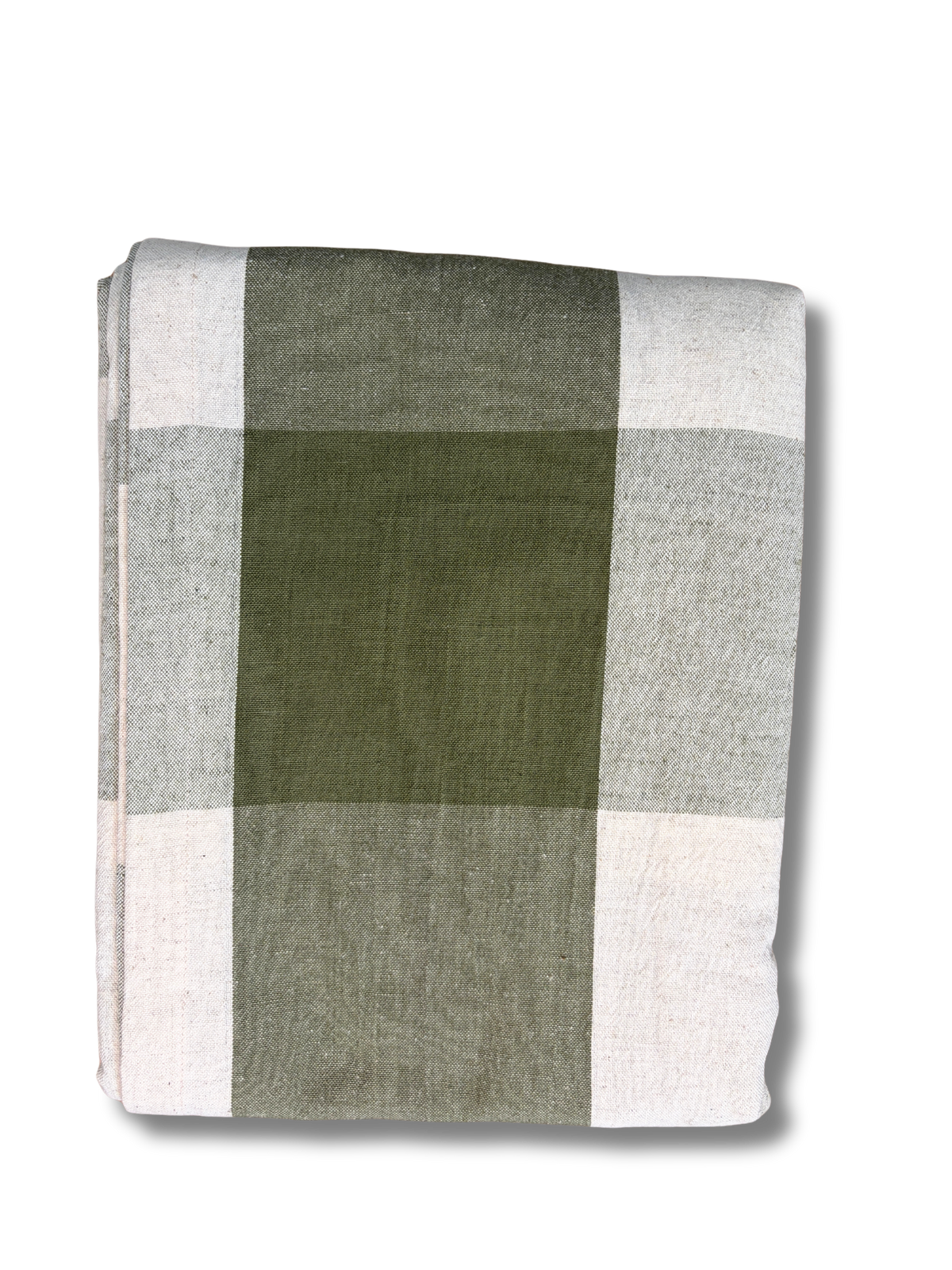 Green and White Gingham Tablecloth