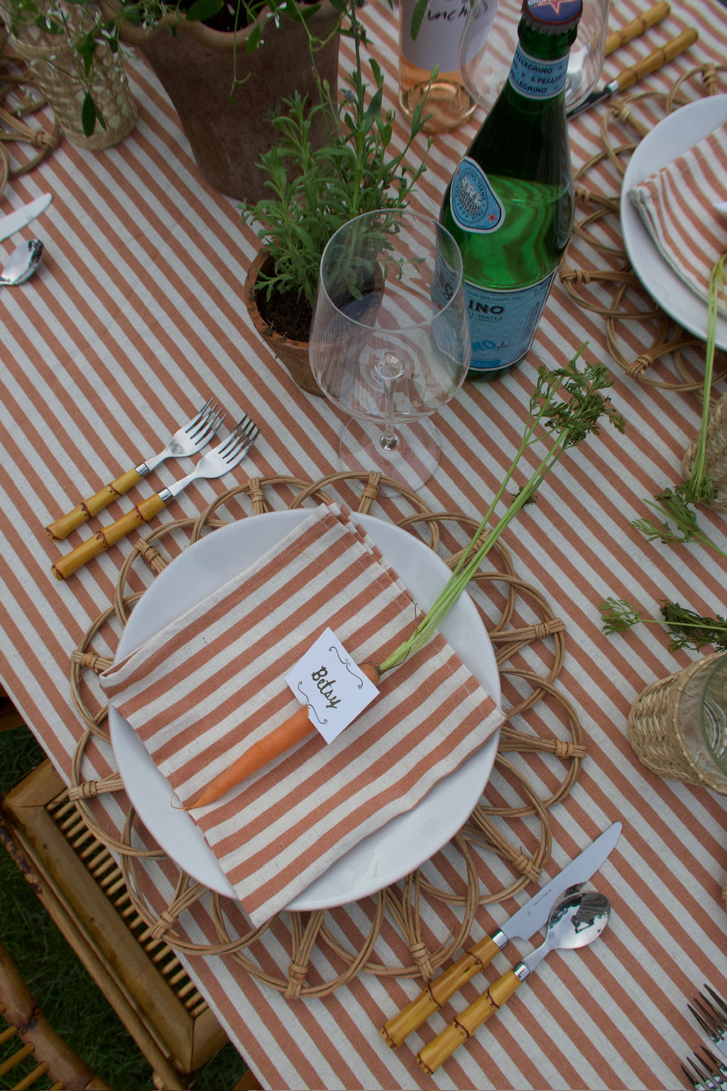 Orange and White Striped Napkins